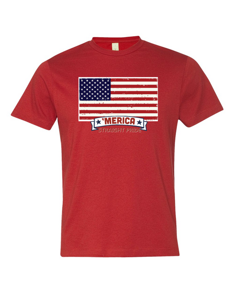 'Merica Straight Pride - Short Sleeve Guys T-Shirt