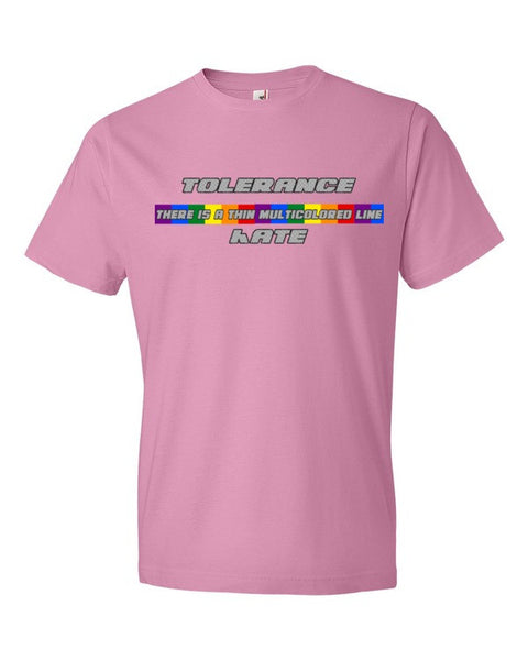 Thin Multicolored Line - Short Sleeve Guys T-Shirt