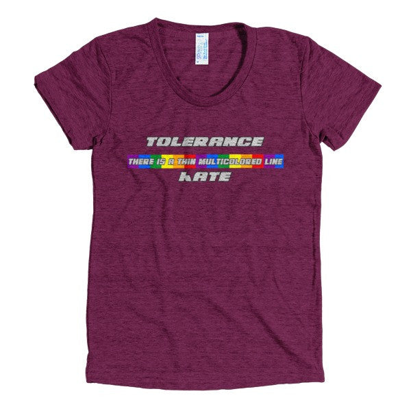 Thin Multicolored line - Short Sleeve Ladies T-Shirt