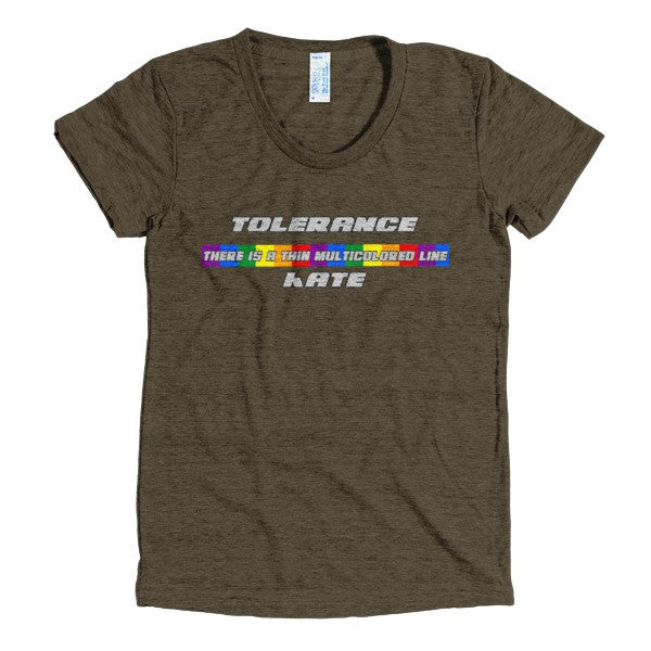 Thin Multicolored line - Short Sleeve Ladies T-Shirt