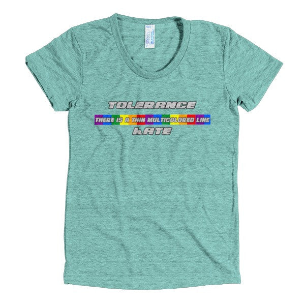 Thin Multicolored line - Short Sleeve Ladies T-Shirt