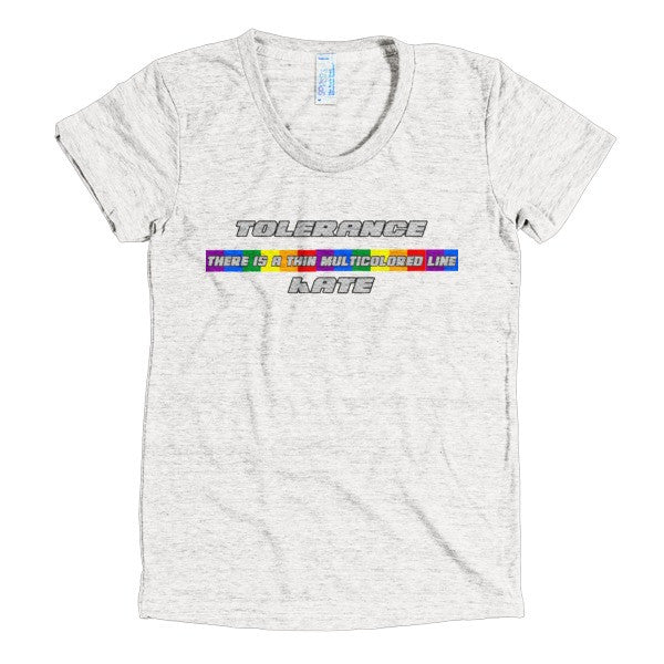 Thin Multicolored line - Short Sleeve Ladies T-Shirt