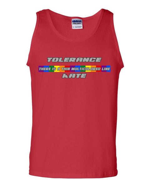 Thin Multicolored Line - Guys Tank top