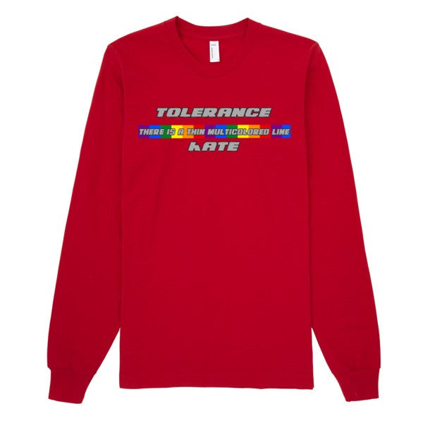 Thin Multicolored Line - Long Sleeve Guys T-Shirt